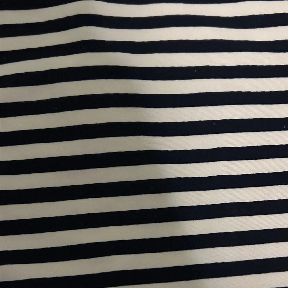 GAP Black and White Striped Kids bathing suit with coral Zipper